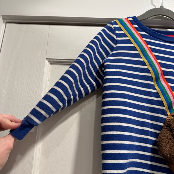 Mini Boden Kids' Stripe Puppy Pocket Appliqué Long Sleeve Top Sweatshirt 4-5y - Picture 3 of 10
